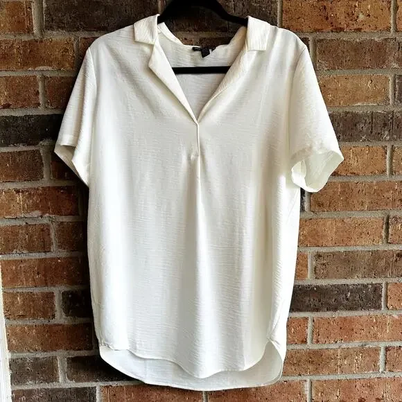 Hilary Radley Women's Short Sleeve Printed Blouse (US, Alpha, Medium, Regular, Regular, Black) At Women's Clothing Store